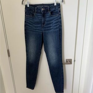 American Eagle Outfitters Dark Blue Skinny Jeggings Jeans Curvy High Rise